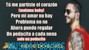 Letra de la canción con ejercicios interactivos. Maluma Tu Me Partiste El Corazon Letra 2018 Youtube