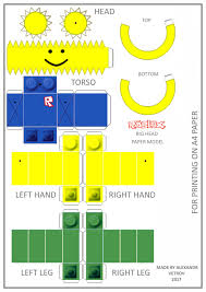 Robloxian Big Head Papercraft By Alexandrvetrov Paper Crafts Roblox Papercraft Templates