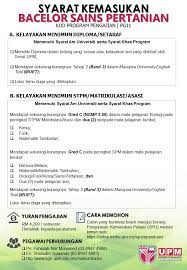 Aliran sains dan sastera diploma pertanian p2050 2). Asasi Sains Pertanian Syarat