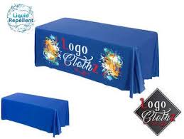 6 Table Throw Full Color Front Imprint Liquid Repellent Table Throw Custom Table Cloth Imprinting