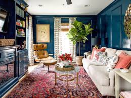 There are 2 windows, the walls are painted very dark blue. 17 Distinctive Ways To Decorate With Blue Walls In Every Shade Better Homes Gardens