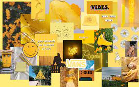 Black, cool, and cute desktop wallpapers are very popular. Macbook Aesthetic Yellow Photo Collage Photo Collage Cute Wallpapers Mac Wallpaper