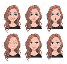 Maybe you would like to learn more about one of these? Face Expressions Of Realtor Woman With Brown Hair Different Royalty Free Cliparts Vectors And Stock Illustration Image 106878669
