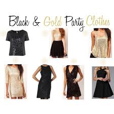 Black And Gold Birthday Party Outfits Black And Gold Party Clothes By Thepinkandgreenprep On Polyvore Black Gold Party Party Outfit Gold Party