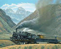 Pulling For Silverton Art Print By Paul Krapf Train Art Landscape Art Prints Train