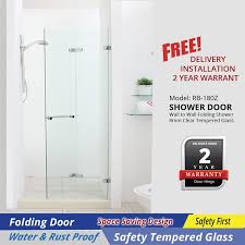 Limited time sale easy return. Rb180z Frameless Folding Shower Screen Reliance Home