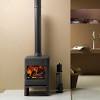 The most common wood burning stove material is wood. 1