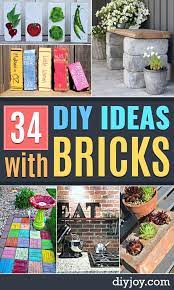 34 Diy Ideas With Bricks Bricks Diy Brick Crafts Painted Bricks Crafts