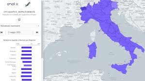 Large physical map of italy. Here Technologies Maps Mobility Flows Across Italy With Enel X Csr Europe