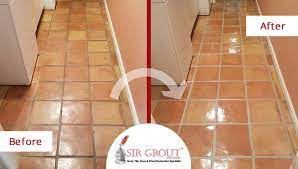 When moisture starts infiltrating the grout. A Grout Sealing Job In Rye New York Leaves This Terracotta Floor S Grout Lines Impeccable