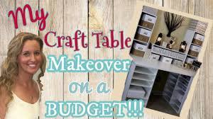 The tutorial includes plans for the pegboard storage, the cubby wall storage, and the shelving. My Craft Table Makeover On A Budget Diy Craft Table Michael S Craft Desk Youtube