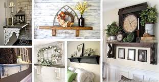 The seating is open with space between the fireplace and sofa, creating a warm, inviting layout. 18 Best Mantel Shelf Ideas Without A Fireplace For 2021