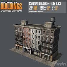 Realtime 3d Buildings Pack Downtown V1 3d Building Models Model Building 3d Building