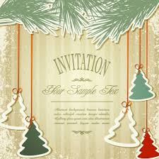 Download this invitation in a word processor and change the text to match your party details. Free Vintage Merry Christmas Invitation Card Ornaments Vector 03 Titanui