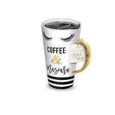 Stone gray ceramic coffee mug. Lady Jane 13oz Spill Proof Ceramic Coffee Travel Mug With Lid Series Eye Lashes Walmart Com Walmart Com