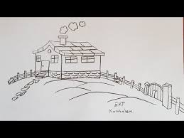 Ev nasıl çizilir / how to draw house. Ev Cizimi Karakalem Kolay Adoonw