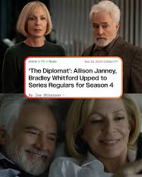 TheDiplomat: Allison Janney and Bradley Whitford have officially been  promoted to series regulars for Season 4, as confirmed by @Variety this  morning. In Season 3, premiering