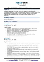 records clerk resume samples qwikresume