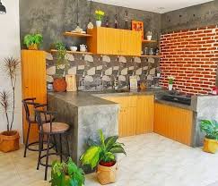 Meja daur didesain dengan bentuk memanjang dan merapat pada dinding. 11 Desain Dapur Minimalis Modern Belakang Rumah Terbaik 2021 Rumah123 Com