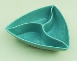 Vintage Santa Anita Ware Divided Dish Turquoise Ceramic 3 Section Serving Dish Serving Dishes Vintage Pottery California Pottery