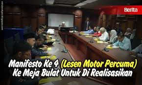 Bagi menunaikan janji yang diperkatakan pada hujung tahun lalu, kerajaan terengganu setuju untuk memperuntukkan rm7 juta untuk pelaksanaan program lesen motosikal terengganu sejahtera (lmts) 2019. Manifesto Ke 4 Lesen Motor Percuma Ke Meja Bulat Untuk Di Realisasikan Minda Rakyat