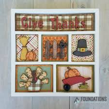 Foundations Decor Give Thanks Shadowbox Kit Available At Simple Pleasures Rubber Stamps And Scrap Shadow Box Kits Thanksgiving Scrapbook Layouts Scrapbook Box