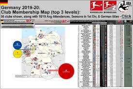 Germany 2019 20 Map Showing Club Membership Sizes Top 3