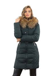 Jacke in khaki grüne farbe ist mit einem reißverschluss und druckknöpfen geschlossen. Wintermantel Alina Mit Abnehbaren Echtfell Pelzkragen Silberfuchs Pelzchen Mode