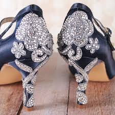 Navy Blue Wedding Shoes Wedding Bling Bling Wedding Shoes Silver Crystal Heel Wedding Shoes Wed Custom Wedding Shoes Blue Wedding Shoes Dream Wedding Shoes