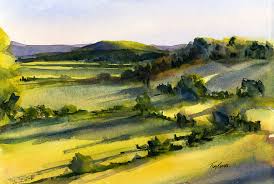 You can see a photo of my light weight plein air easel below. Setting Sun En Plein Air Watercolor Landscape Painting Vermont Watercolor Artist Tony Conner