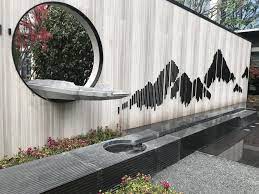 新中式 景墙 跌水 landscape architecture design garden water fountains landscape design