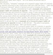 Example Of A Research Paper Table Of Contents In Apache Research Paper Apa Format Research Paper Citing A Book