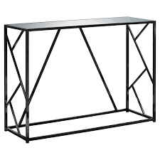 Mirror And Black Metal 42 Inch Modern Console Table Rc Willey Furniture Store In 2020 Glass Accent Tables Hall Console Table Modern Console Tables