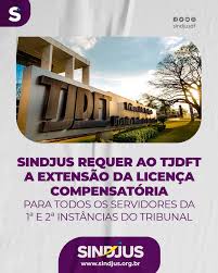 📄 SINDJUS requer ao TJDFT a extensão da Licença Compensatória para todos  os servidores da 1ª e 2ª instâncias do Tribunal Nesta terça-feira (18/11),  o SINDJUS encaminhou Requerimento à Presidência do TJDFT