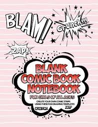 A downloadable graphic novel page template for a quick start. Blank Comic Book Notebook For Girls Of All Ages Create Your Own Comic Strips Using These