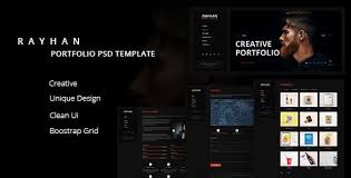 Rayhan Modern Creative Portfolio Psd Template Creative Portfolio Psd Templates Professional Portfolio Template