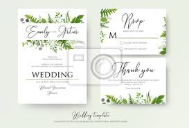 Tolles design und einfache gestaltung. Hochzeits Einladung Blumen Laden Ein Danke Moderne Karte Des Wandsticker Danke Isolierten Weissen Kranz Myloview De