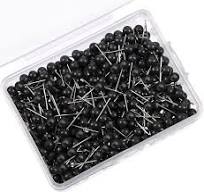 Amazon.com : 500 Pack Map Push Pins Bulk 1/8 Inch Black Map ...