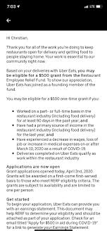 Uber eats delivery driving lets you set your hours and get paid instantly. Uber Giving 500 Grant From Rerf How Do We Apply For The Fund Ubereats