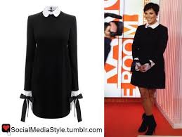 Kris Jenner S Today Show Black Dress With White Collar And Cuffs Dresses Black Dress Kris Jenner