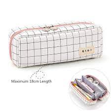 grid pink pencil pouch series school pencil case canvas pencil case cute pencil case