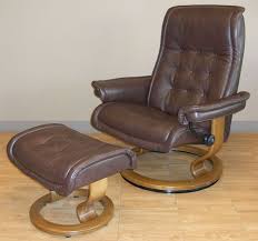Stressless Royal Medium Royalin Dark Brown Leather Recliner Chair