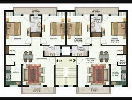 Two Bedrooms Residential Building Plan Architectural Floor Plans Building Plans House