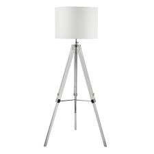 This arc lamp is farmhouse decor with a twist. Dar Lighting Easel White Wooden Floor Lamp With Drum Shade Eas492 Pyr182 Lighting From The Home Lighting Centre Uk