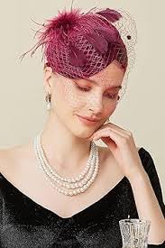 BABEYOND Fascinator Hat Veil Feather Fascinators Hair Clip Tea Party  Pillbox Derby Hat Fascinator Bridal Wedding at Amazon Women’s Clothing store