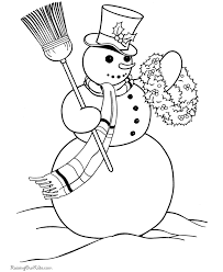 Although a real snowman is white with just a little bit of color on its face and the clothes. Snowman Coloring Pages Coloring Home