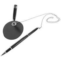 Signing Pen Table Standing Stainless Steel Stationery Pens Ballpoint Desk  Fixed Design