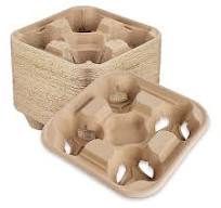 Wholesale Supply Corrugated Pulp Cup Holder 4 Cup Carrier Tray - LOKYO
