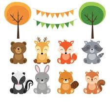 Woodland Baby Animals Clipart Forest Animal By Clipartisan Baby Animal Art Woodland Animal Baby Shower Baby Shower Woodland