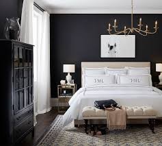 Modern Black And Blue Bedroom Belgian Linen Curtain Made With Libeco 8482 Linen White With Images Black Walls Bedroom